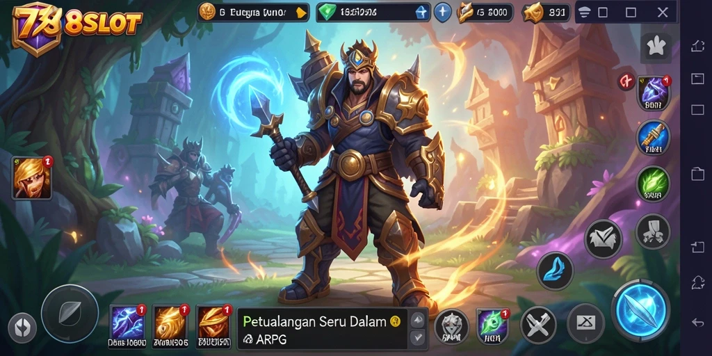 Tampilan menarik dari gameplay ARPG 738SLOT yang memukau.