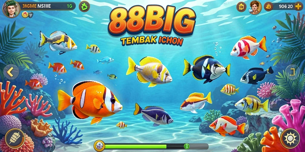 Screenshot gameplay Tembak Ikan menunjukkan aksi menembak yang seru.