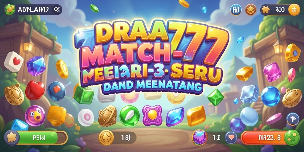 Tampilan gameplay seru dalam DRAJA777 game Match-3.