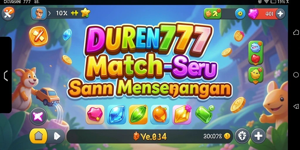 Tampilan gameplay seru DUREN777 dengan durian yang berwarna-warni.