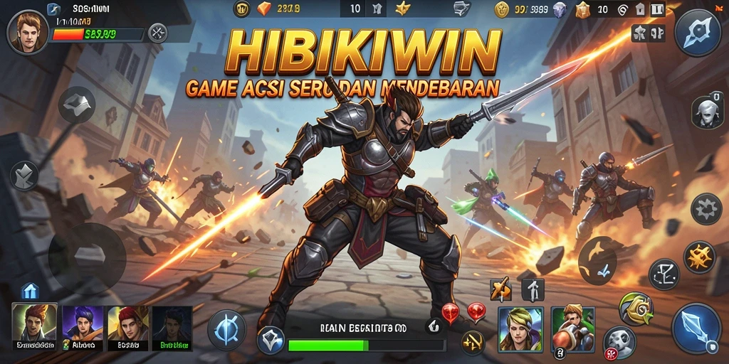 Tampilan seru gameplay HIBIKIWIN dengan aksi mendebarkan saat bertarung.