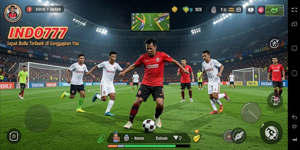 Gameplay menarik INDO777 dengan grafis sepak bola yang memukau.