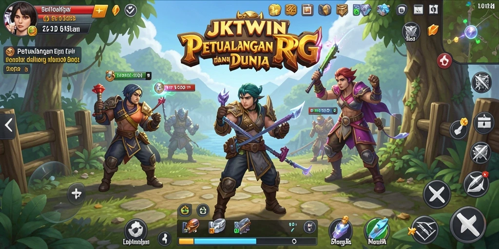 Tampilan menakjubkan dari gameplay RPG JKTWIN yang seru.