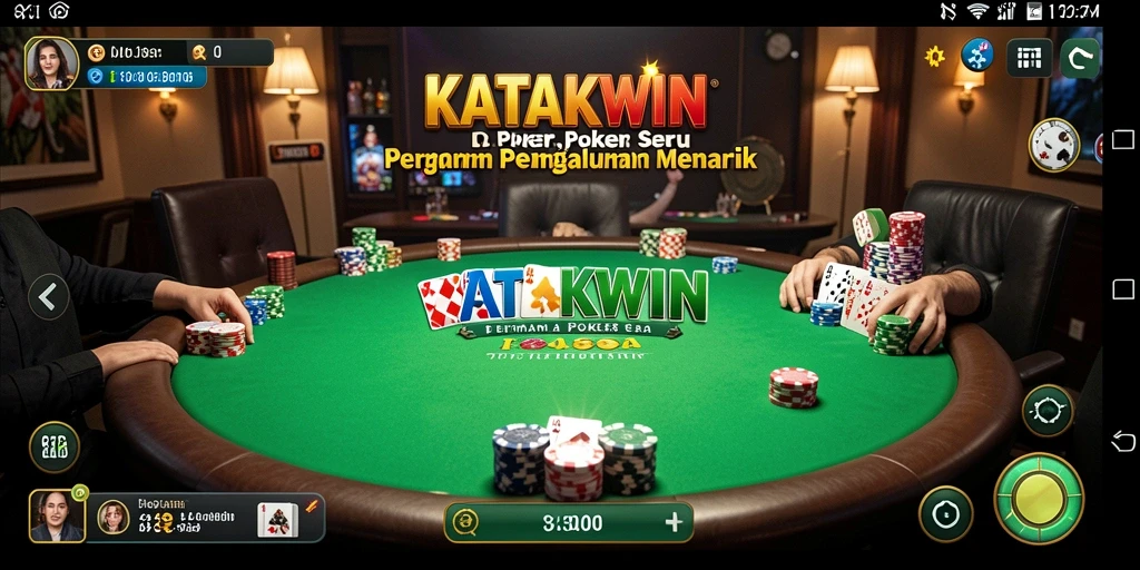 Screenshot KATAKWIN menampilkan aksi intens permainan Poker.