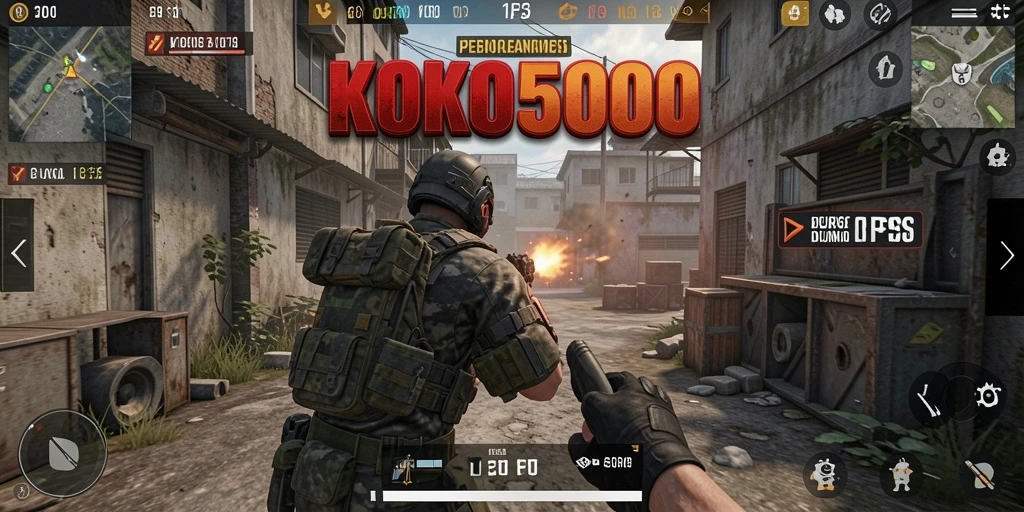 Tampilan gameplay KOKO5000 yang mendebarkan dan penuh aksi.
