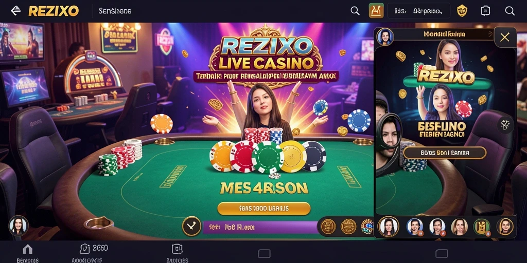 Tampilan gameplay Live Casino yang menarik dan mendebarkan di REZIXO.