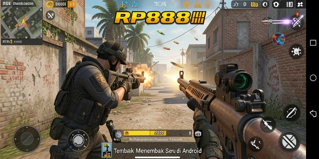 Gameplay seru dari RP888 yang memadukan strategi dan aksi tembak-menembak.