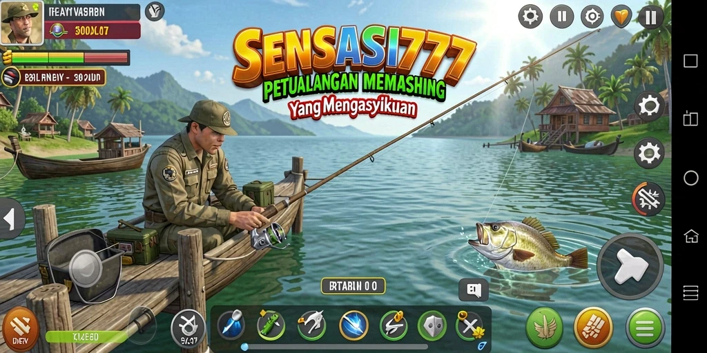Tampilan gameplay menarik dalam SENSASI777 dengan aksi memancing yang intens.
