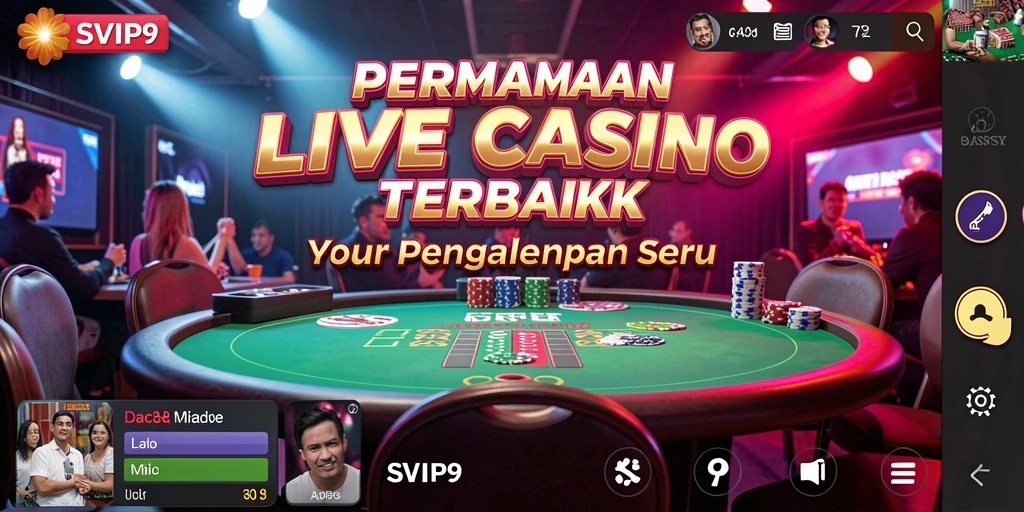Screenshot SVIP9: Menampilkan dealer langsung dan gameplay yang mendebarkan.