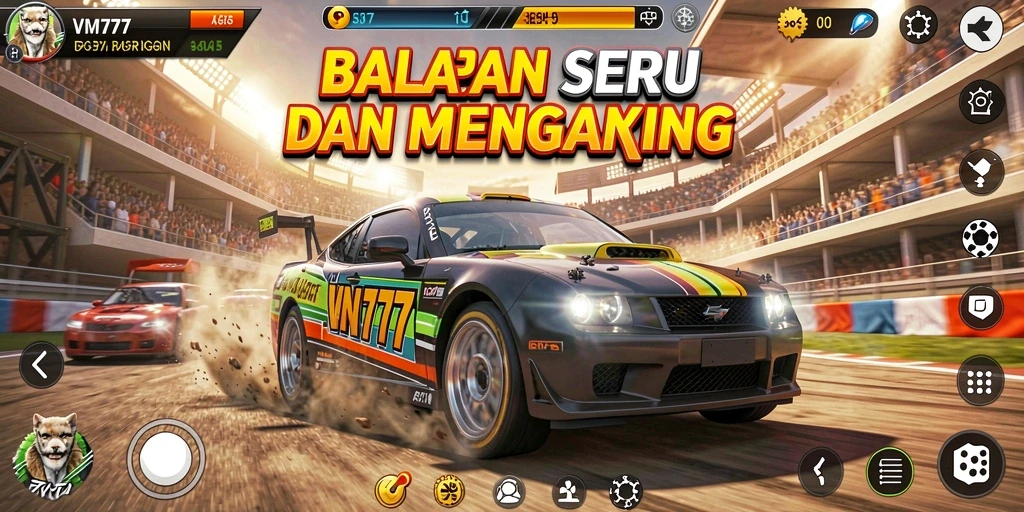 Tampilan seru gameplay balap di VM777 dengan grafik memukau.