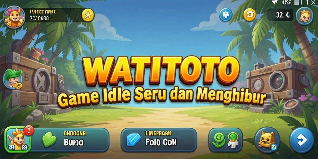 Screenshot utama WATITOTO menampilkan aktivitas gameplay Idle yang seru.