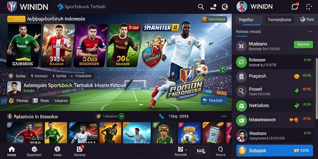 Screenshot gameplay WINIDN yang menampilkan pengalaman taruhan olahraga.